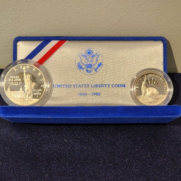 1986 US Mint Proof Liberty 2 Coin Set - Picture 3 of 15